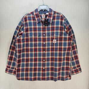 LEVI'S RELAXED FIT MEN'S XLARGE CLASSIC WORKER SHIRT NIKKI PLAID SUNLIGHT